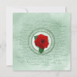 Sage Green with Red Rose Empowerment Quote