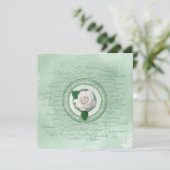  Sage Green with White Rose Empowerment Quote (Stehend Vorderseite)