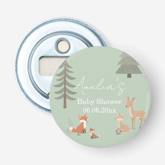 Sage Green Woodland Animal Baby Shower  Flaschenöffner