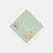 Sage Green Woodland Animal Baby Shower  Serviette (Ecke)
