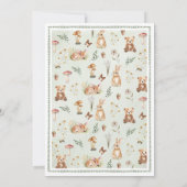 Sage Green Woodland Baby Shower Invitation Einladung (Rückseite)