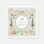 Sage Green Woodland Baby Shower Napkins Serviette (Vorderseite)
