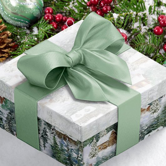 Sage Green Woodland Satinband