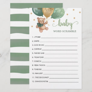 Sage Green Word Scramble Game Teddy Bären