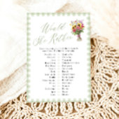 Sage Green Would She Rather Bridal Shower Game Einladung