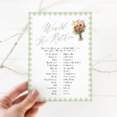 Sage Green Would She Rather Bridal Shower Game Einladung