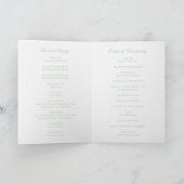 Sage Green Wreath Monogram Elegant Wedding Programm (Innenseite)