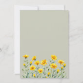 Sage Green Yellow Wildblume Spring Brautparty Einladung (Rückseite)