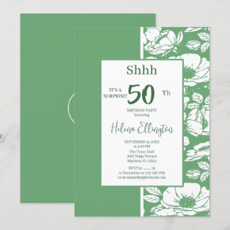 Sage Green zum Geburtstag Einladung