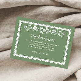 Sage GreenCielito Lindo Baby Shower Muchas Gracias Dankeskarte
