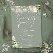 Sage Greenerity String Lights Wedding Abend Party Einladung