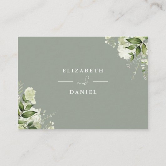 Sage Greenerity String Lights wünschend gute Hochz Begleitkarte (Rückseite)