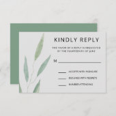 Sage Greenerity Wedding Response, Botanical RSVP Karte (Vorne/Hinten)