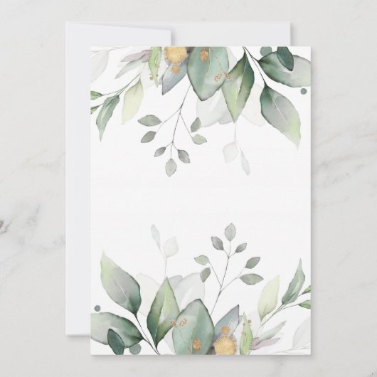 Sage Greenery Balloon Babydusche Einladung (Rückseite)