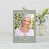 Sage Greenery Beerdigung Gedenkstätte Foto Gebetsk (Stehend Vorderseite)