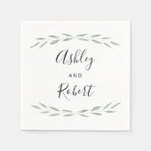 Sage Greenery Botanical Napkin, Hochzeitsempfang Serviette (Vorderseite)