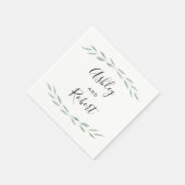 Sage Greenery Botanical Napkin, Hochzeitsempfang Serviette (Ecke)