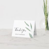 Sage Greenery Botanical Wedding Dankeschön Karte