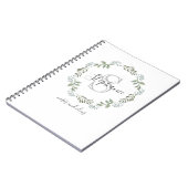 Sage Greenery Botanical Wreath Monogram Notizblock (Linke Seite)
