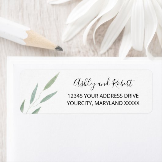 Sage Greenery Botanische Hochzeitsfeier Rücksendea (Insitu)