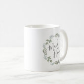 Sage Greenery Botanische Kranz-Trauzeugin Kaffeetasse (VorderseiteRechts)