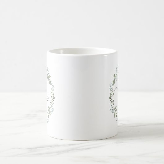 Sage Greenery Botanische Kranz-Trauzeugin Kaffeetasse (Mittel)