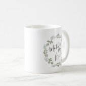 Sage Greenery Botanische Kranzmutter der Braut Kaffeetasse (VorderseiteRechts)