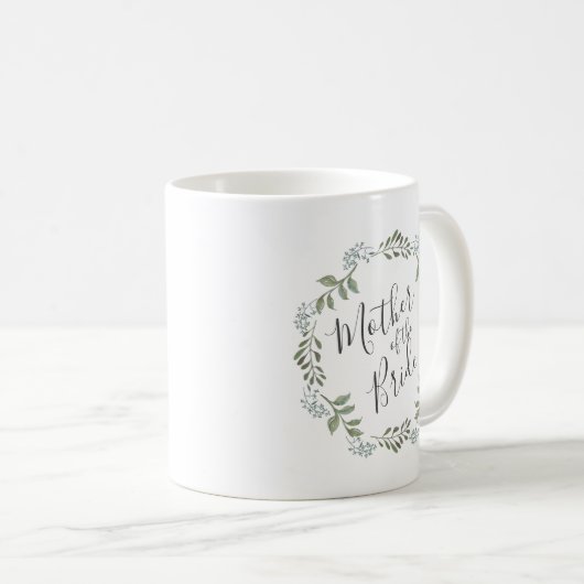 Sage Greenery Botanische Kranzmutter der Braut Kaffeetasse (VorderseiteRechts)
