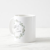 Sage Greenery Botanische Kranzmutter des Bräutigam Kaffeetasse (Vorderseite Links)