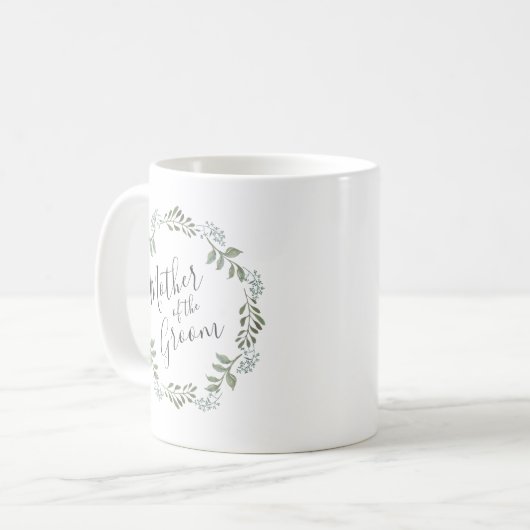 Sage Greenery Botanische Kranzmutter des Bräutigam Kaffeetasse (Vorderseite Links)