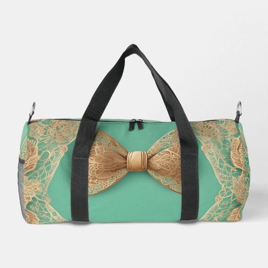 Sage Greenery Bow Krawatte Kunst Duffle Bag (Rückseite)