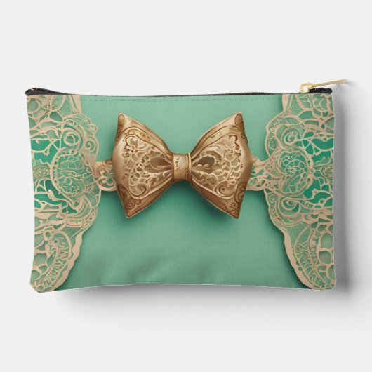 Sage Greenery Bow Krawatte Kunst Zubehörtasche (Rückseite)