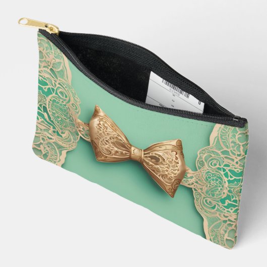 Sage Greenery Bow Krawatte Kunst Zubehörtasche (Offen)