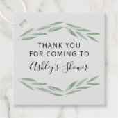Sage Greenery Brautparty Vielen Dank Geschenkanhänger (Vorderseite)