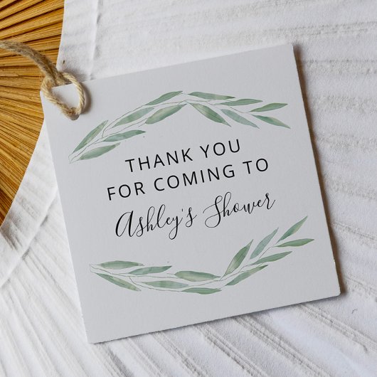 Sage Greenery Brautparty Vielen Dank Geschenkanhänger