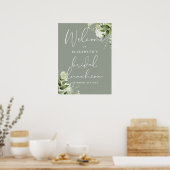 Sage Greenery Bridal Luncheon Begrüßungszeichen Poster (Küche)