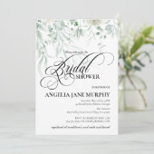 Sage Greenery Bridal Shower Invitation Einladung (Stehend Vorderseite)