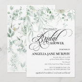Sage Greenery Bridal Shower Invitation Einladung (Vorne/Hinten)