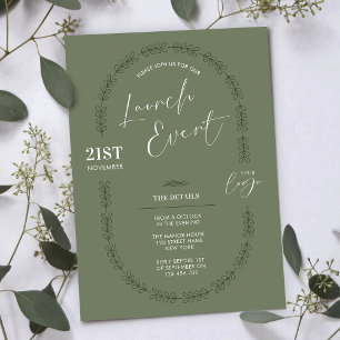 Sage Greenery Elegant Salon Einladung