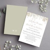 Sage Greenery Elegant Wedding Blätter Einladung