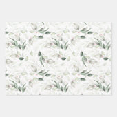 Sage Greenery Elegante Soft Rose Gold Foliage Geschenkpapier Set (Vorderseite 3)