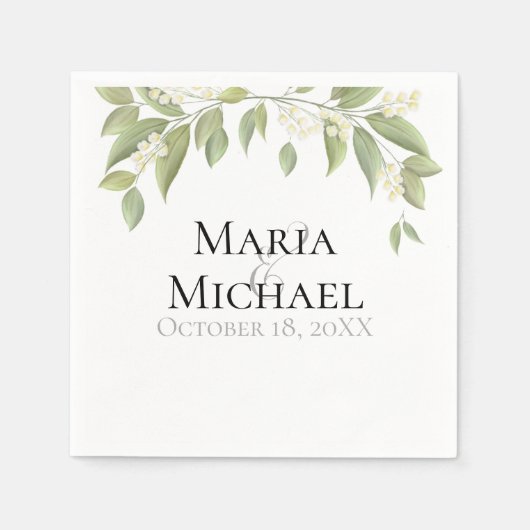 Sage Greenery Elegante Wedding Foliage Einfach Serviette (Vorderseite)