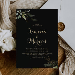 Sage Greenery Eucalyptus Gold Boda Hochzeit Einladung