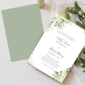 Sage Greenery Floral Elegant Script Wedding Einladung