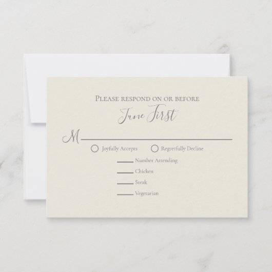 Sage Greenery Foliage Wedding Meal Choice RSVP Karte (Vorderseite)