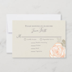 Sage Greenery Foliage Wedding Selektion RSVP Karte