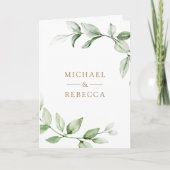 Sage Greenery Gold Ampersand QR Code Wedding Einladung (Vorderseite)