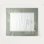 Sage Greenery Gold Wedding Foto Stand Hintergrund Wandteppich (Vorderseite (Horizontal))