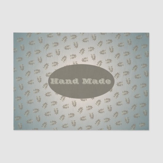 Sage Greenery Leaf Hand Made oder Vielen Dank Seidenpapier (Vorderseite)