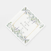 Sage Greenery Lilac Wedding Watercolor Floral Serviette (Ecke)